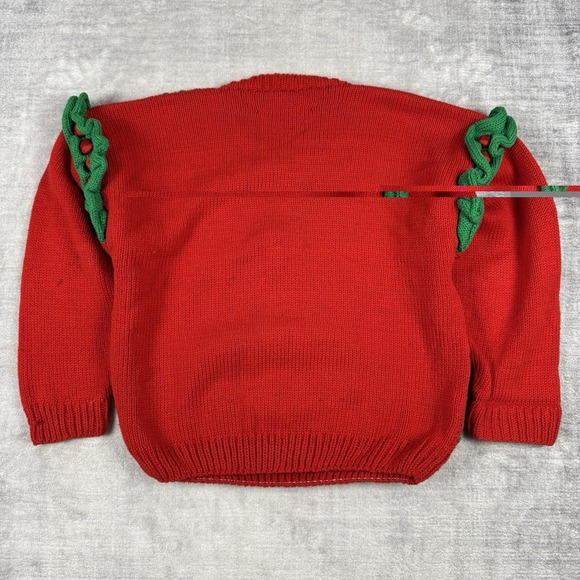 Viviane's Palette Sweater Woman's Large Red Vintage Chunky Knit 3D Christmas - Picture 4 of 8